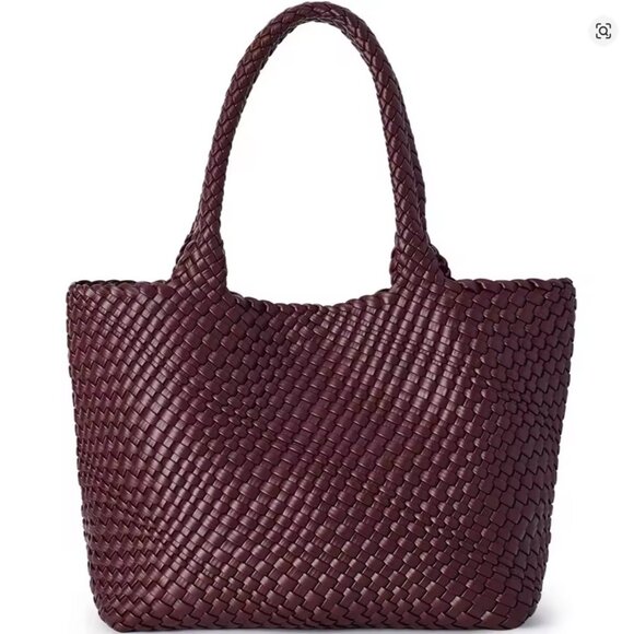 New woven vegan leather shoulder tote - Picture 11 of 11